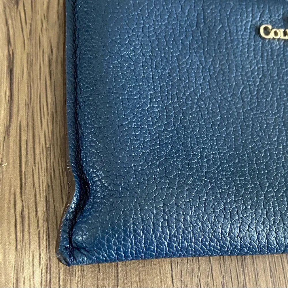 Cole Haan Navy Pebbled Leather Wristlet